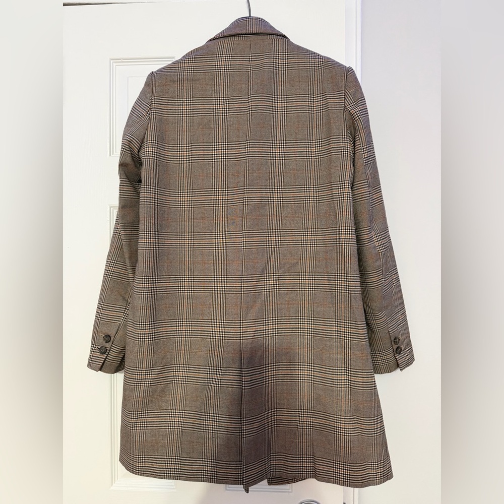 Zara Basic Plaid Double-Breasted Blazer Coat Size… - image 6